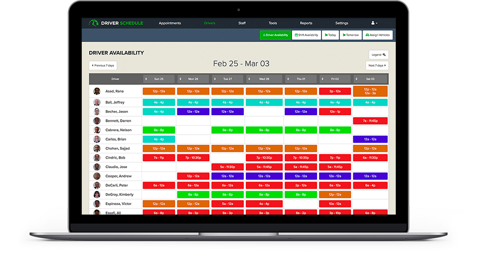 Driver availability interface