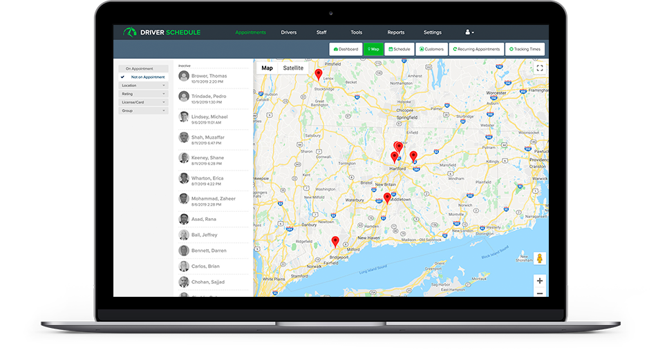 GPS tracking interface